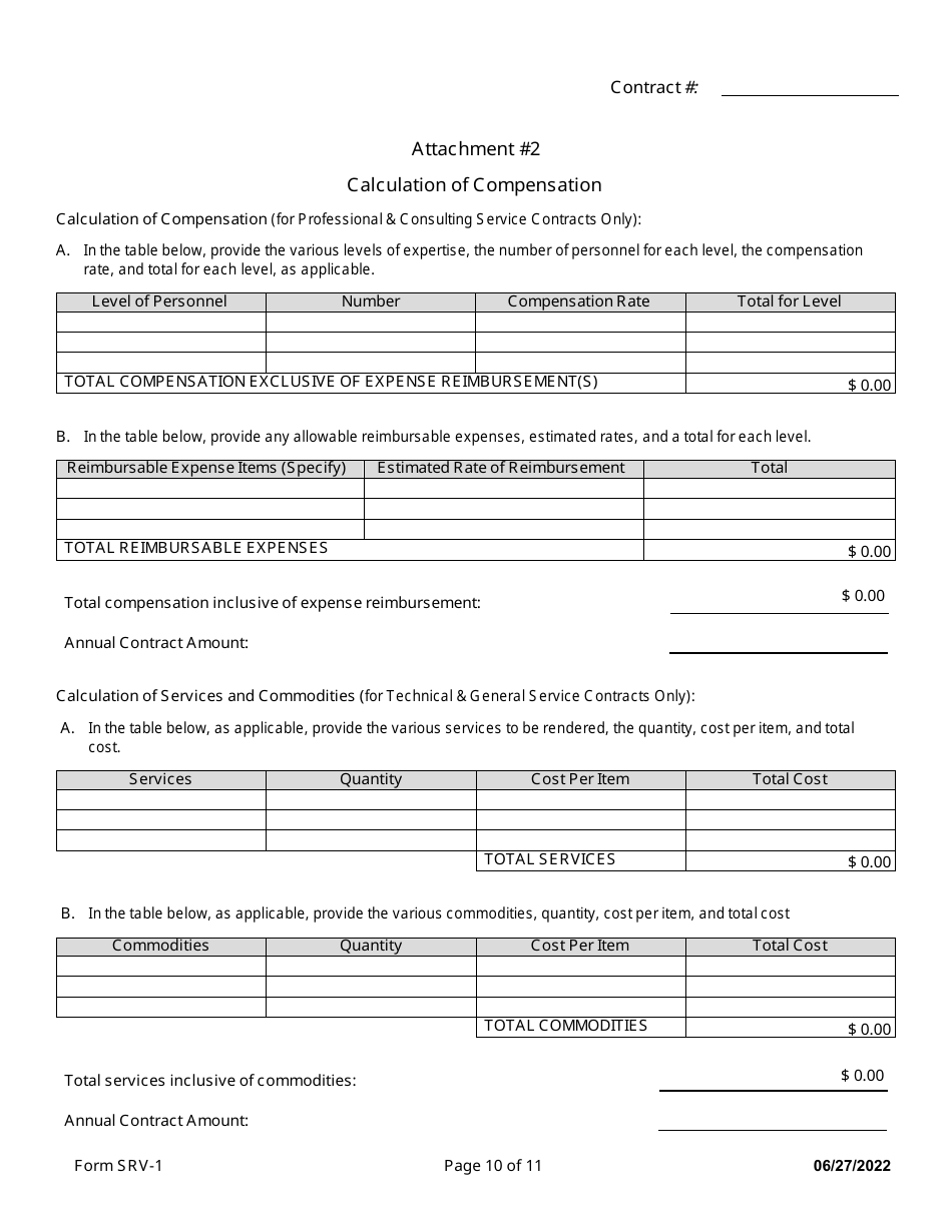 Form SRV-1 Services Contract - Arkansas, Page 10