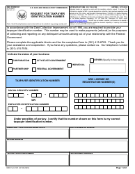 Document preview: NRC Form 531 Request for Taxpayer Identification Number