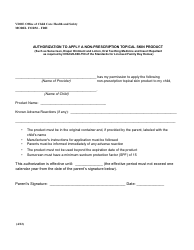 Document preview: Authorization to Apply a Non-prescription Topical Skin Product - Virginia