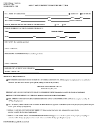 Document preview: Form 032-05-0601-01-ENG Assistant/Substitute Provider Record - Virginia