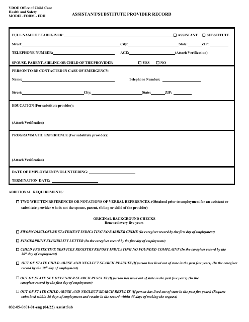 Form 032-05-0601-01-ENG  Printable Pdf