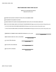 Document preview: Provider Record Checklist - Virginia
