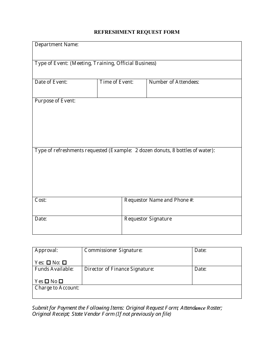 Maine Refreshment Request Form - Fill Out, Sign Online And Download Pdf 