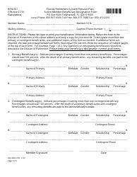 Form BEN-001 Active Member Beneficiary Designation Form - Florida, Page 2