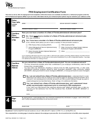 Form CERT Frs Employee Certification Form - Florida