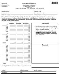 Document preview: Form DPR-100M Certification of Salaries - Florida