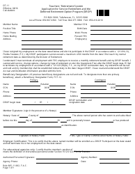 Form DT-11 Teachers&#039; Retirement System Application for Service Retirement and the Deferred Retirement Option Program (Drop) - Florida, Page 2