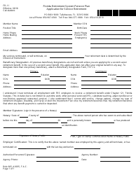 Form FR-11 Application for Service Retirement - Florida, Page 2