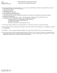 Form FR-13 Application for Disability Retirement - Florida, Page 3