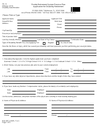 Form FR-13 Application for Disability Retirement - Florida, Page 4