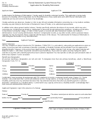 Form FR-13 Application for Disability Retirement - Florida, Page 5