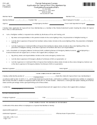 Document preview: Form FRS-405 Application for Special Risk Class Membership Firefighters/Paramedics/Emts - Florida