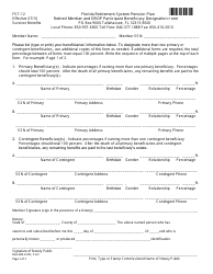 Form FST-12 Retired Member and Drop Participant Beneficiary Designation Form - Florida, Page 2