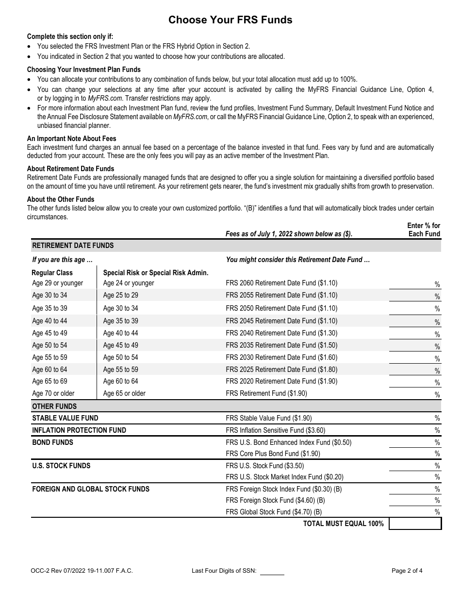 Form OCC-2 State Community College System Optional Retirement Program (Sccsorp) Retirement Plan Conversion Form - Florida, Page 2