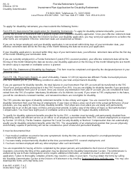 Form PR-13 Investment Plan Application for Disability Retirement - Florida