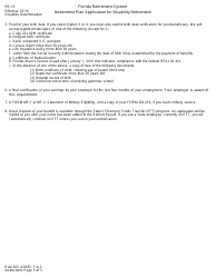 Form PR-13 Investment Plan Application for Disability Retirement - Florida, Page 3