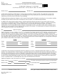 Form PR-13 Investment Plan Application for Disability Retirement - Florida, Page 5