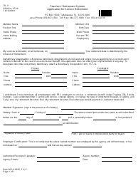 Form TR-11 Teachers&#039; Retirement System Application for Service Retirement - Florida, Page 2