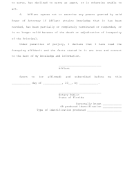 Power of Attorney Cover Letter and Affidavit for Agents - Florida, Page 3
