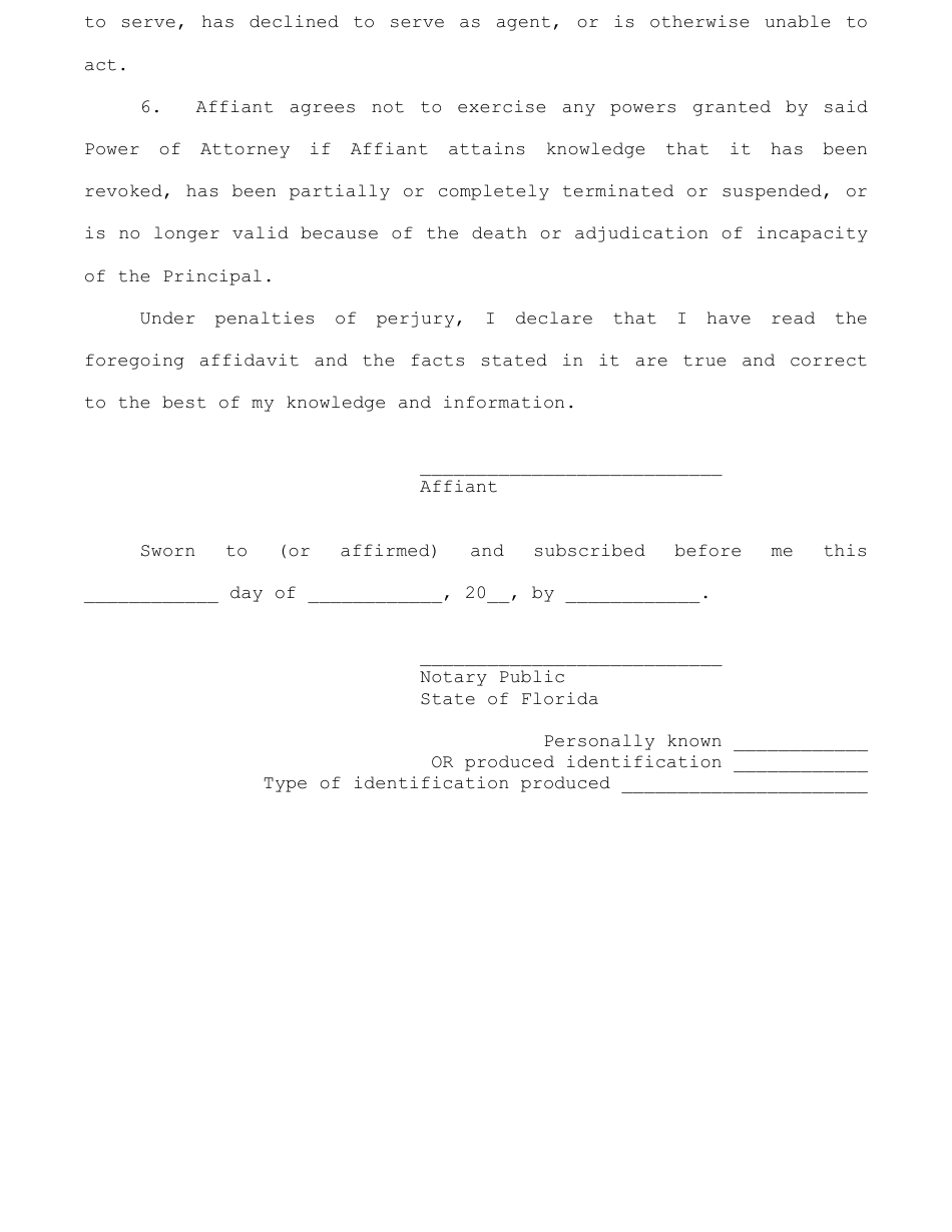 Power of Attorney Cover Letter and Affidavit for Agents - Florida, Page 3