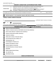 Document preview: Form 346 Juror's Donation Authorization Form - Harris County, Texas