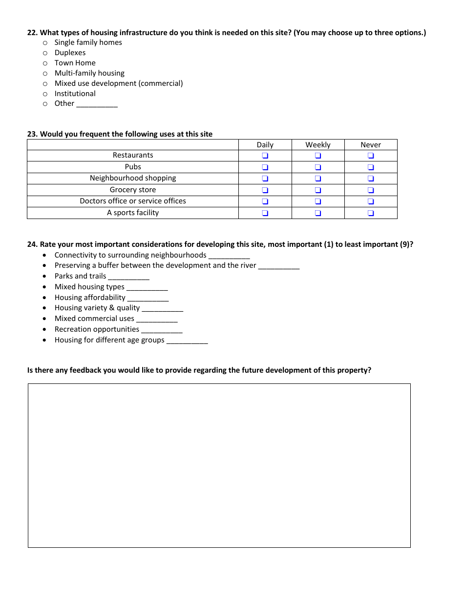 Hillsborough Park Concept Plan - Feedback Form - Prince Edward Island, Canada, Page 5