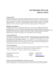 On Premise Signage Application - Prince Edward Island, Canada