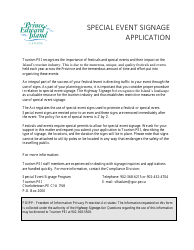Special Event Signage Application - Prince Edward Island, Canada