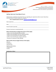 Safety Services Feed Back Form - Nunavut, Canada