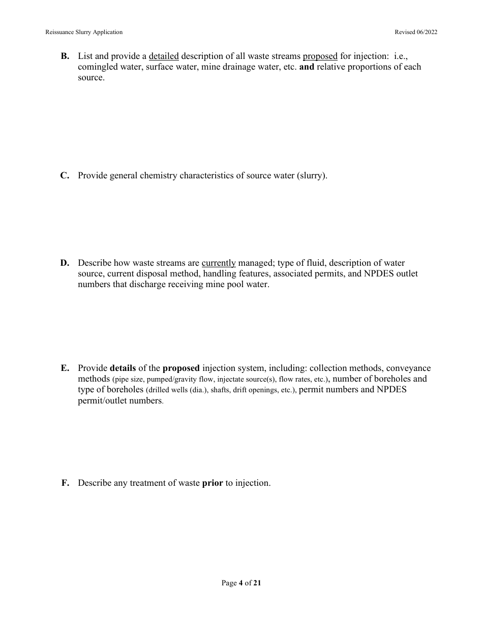 Class 5, Type 5x13 Underground Injection Control (Uic) Reissuance Application for Coal Mines Slurry Injection - West Virginia, Page 4