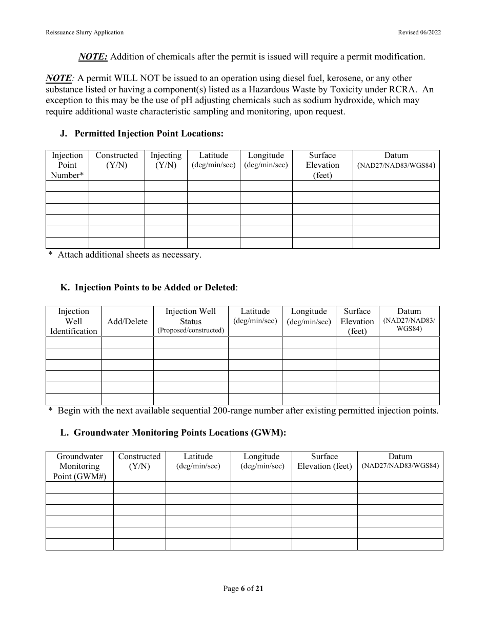 Class 5, Type 5x13 Underground Injection Control (Uic) Reissuance Application for Coal Mines Slurry Injection - West Virginia, Page 6
