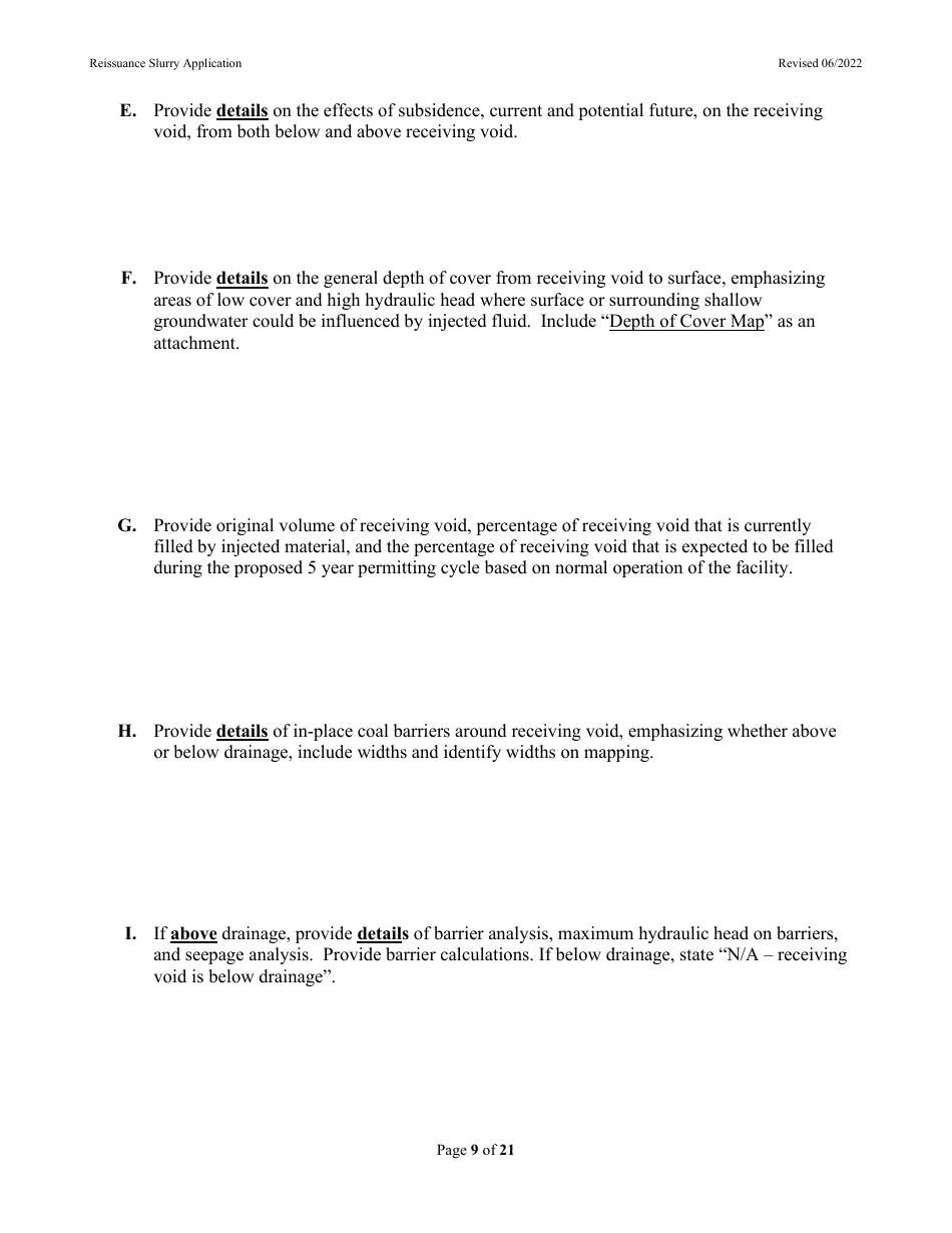Class 5, Type 5x13 Underground Injection Control (Uic) Reissuance Application for Coal Mines Slurry Injection - West Virginia, Page 9