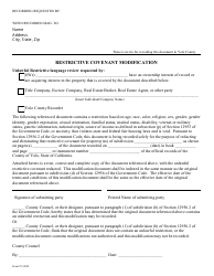Document preview: Form AB1466 Restrictive Covenant Modification - Yolo County, California