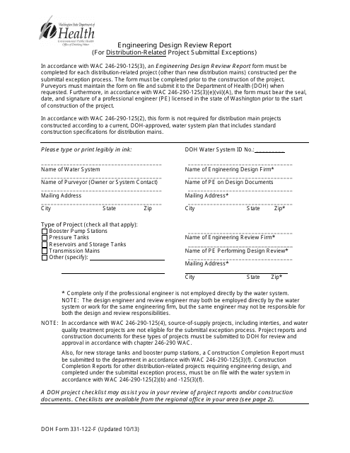 DOH Form 331-122-F  Printable Pdf