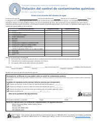Document preview: DOH Formulario 331-691 Formulario Universal De Control De Contaminantes Quimicos - Violacion Del Control De Contaminantes Quimicos - Washington (Spanish)