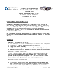 Document preview: Guia Para El Instructor - Programa De Capacitacion En Powerpoint: Humo De Incendios Forestales Para Los Empleados Expuestos Al Humo De Incendios Forestales En El Trabajo - Washington (Spanish), 2022