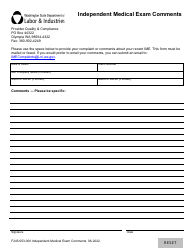 Form F245-053-000 Independent Medical Exam Comments - Washington