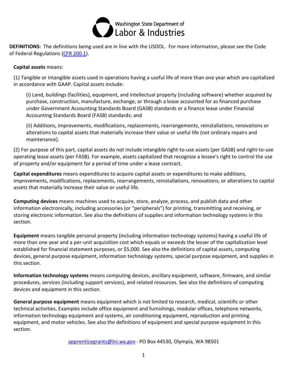Apprenticeship State Grant Application - Washington, Page 10