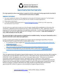 Apprenticeship State Grant Application - Washington