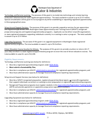 Apprenticeship State Grant Application - Washington, Page 2