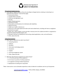 Apprenticeship State Grant Application - Washington, Page 5