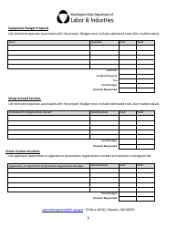 Apprenticeship State Grant Application - Washington, Page 8