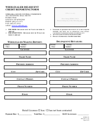 Form 199 &quot;Wholesaler Deliquent Credit Reporting Form&quot; - Nebraska