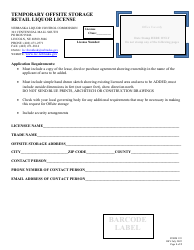 Document preview: Form 193 Temporary Offsite Storage Retail Liquor License - Nebraska