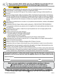 Form FM784ENG Oregon Lifeline Application - Oregon, Page 3