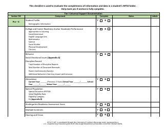 Multi-Tiered System of Supports Documentation Checklist - Reach-Ms - Mississippi, Page 2