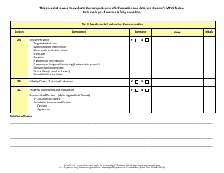 Multi-Tiered System of Supports Documentation Checklist - Reach-Ms - Mississippi, Page 5