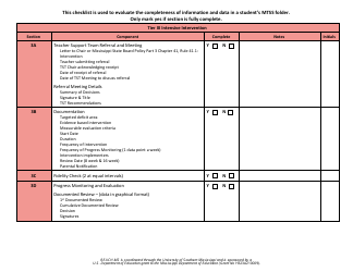 Multi-Tiered System of Supports Documentation Checklist - Reach-Ms - Mississippi, Page 6