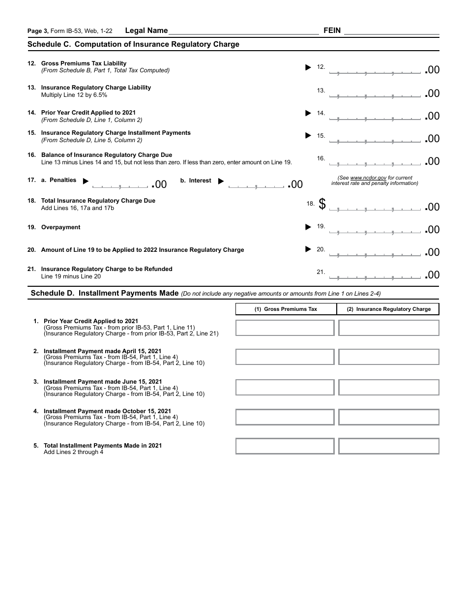 Form IB-53 - Fill Out, Sign Online and Download Printable PDF, North ...