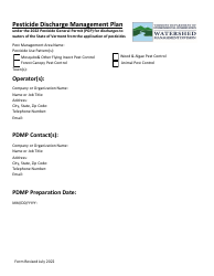 Document preview: Pesticide Discharge Management Plan - Vermont